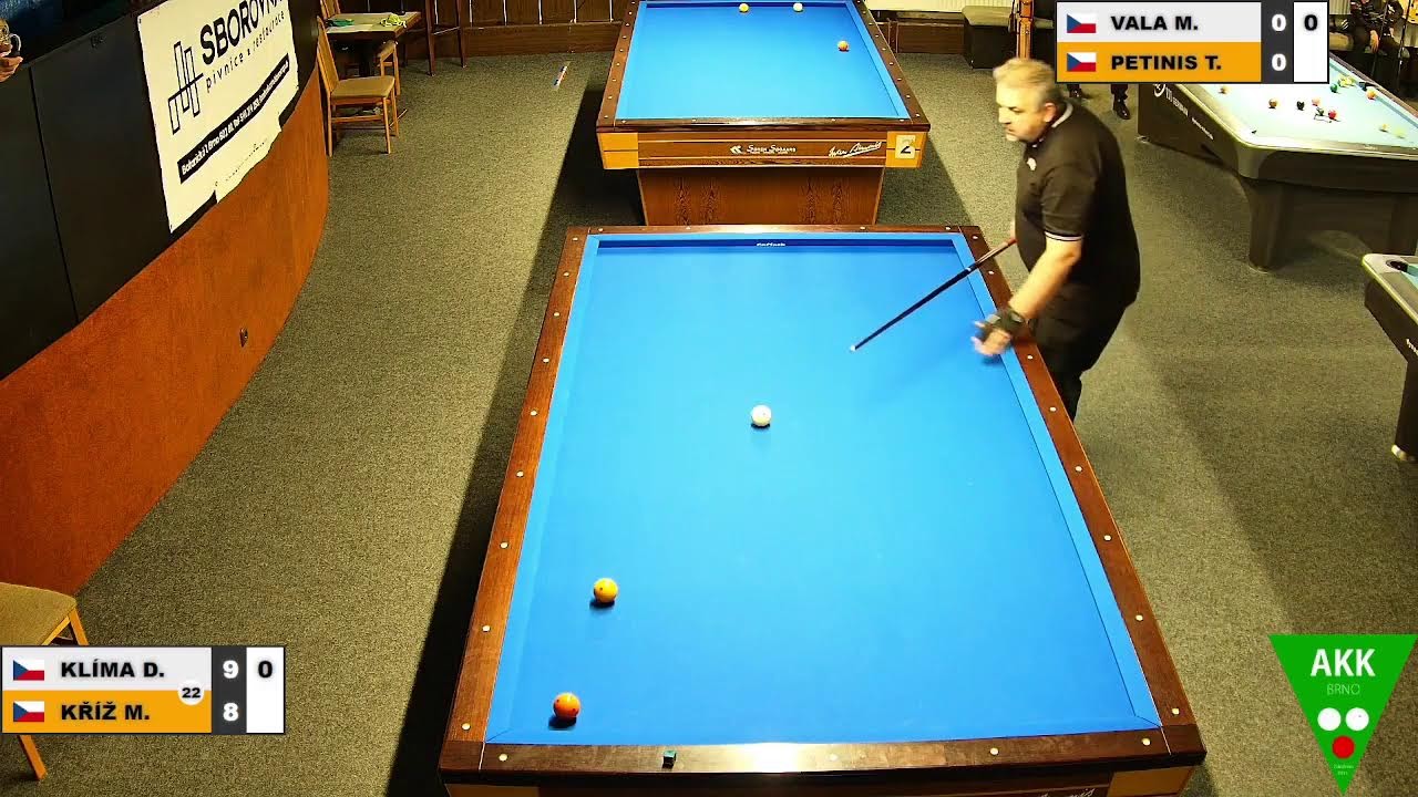 Czech Regional tournament | 3-cushion | District | MT | David Klíma v Michal Kříž