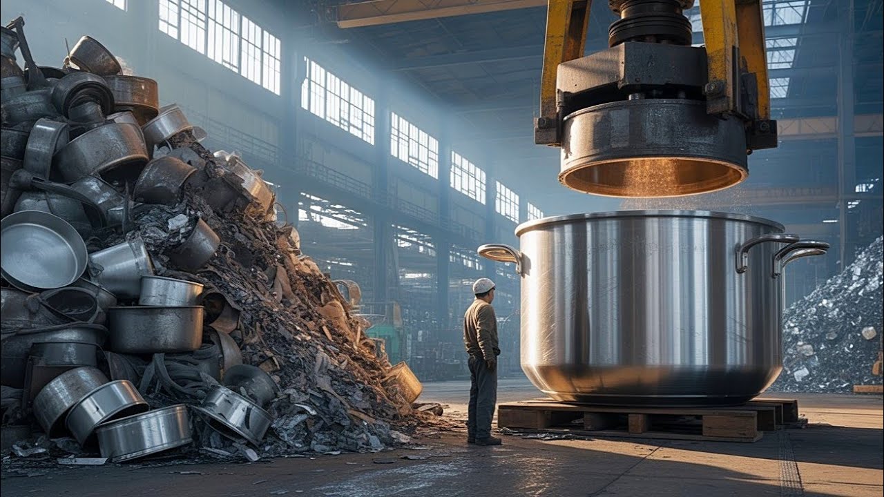 How Millions of Aluminum Scrap Convert into Giant Cooking Pots Through Recycling