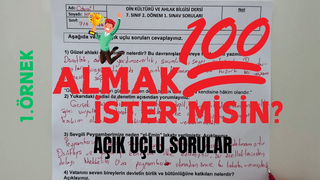 7. Sınıf Din Kültürü 2. Dönem 1. Yazılı