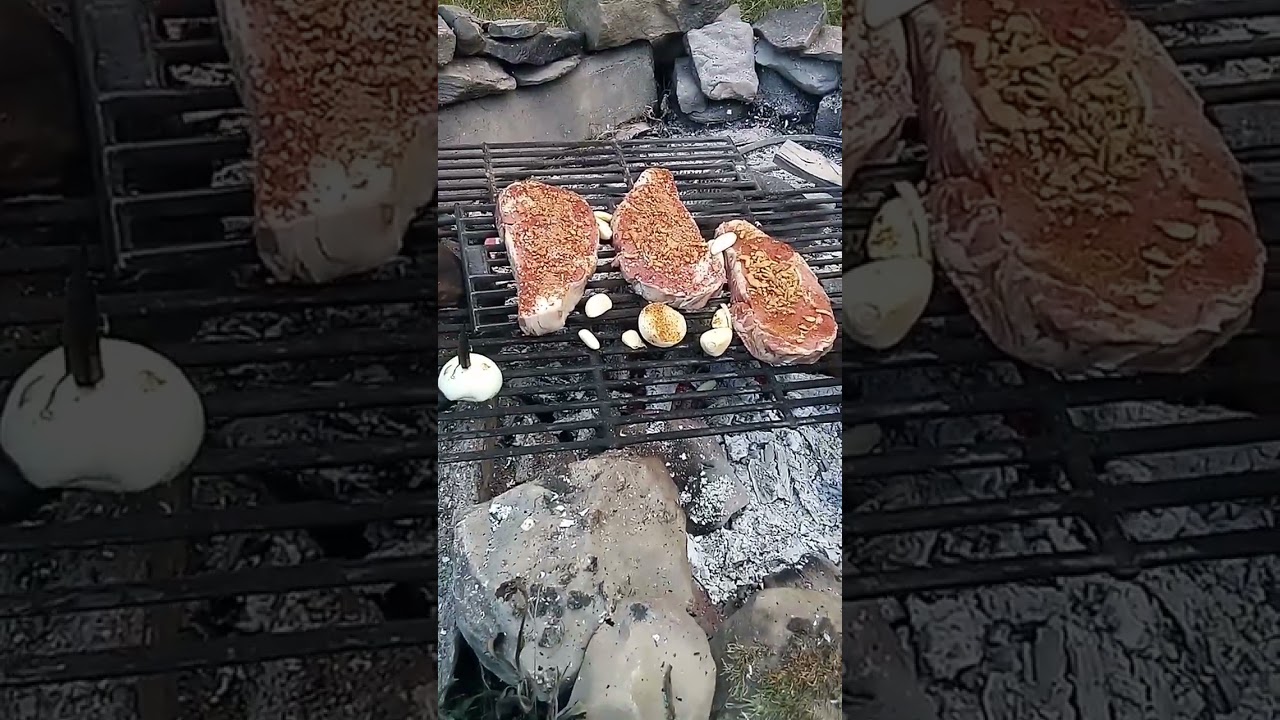 3 steaks on the grill #steak #bbqsteak