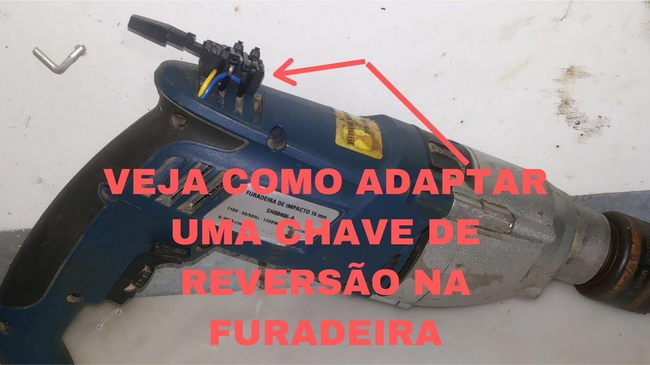como fazer ligação direta na furadeira e eliminar a chave de reverso ou adaptar uma chave de reverso