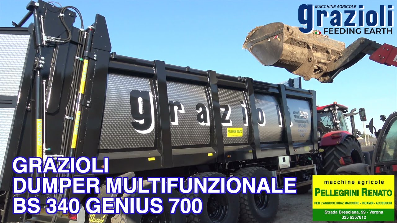 PELLEGRINI MACCHINE AGRICOLE VERONA GRAZIOLI  BS 340/3  GENIUS 700  DUMPER MULTIFUNZIONALE  TRE ASSI