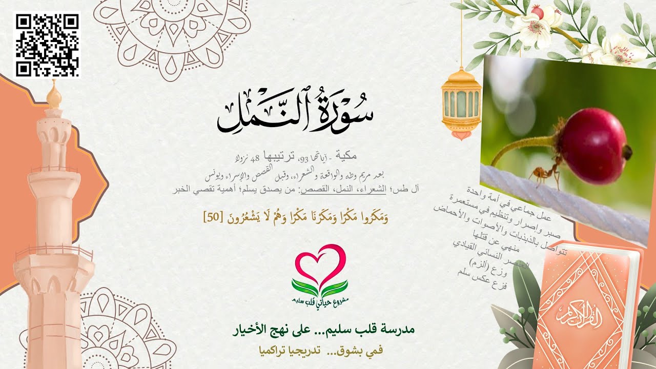 27-سورة النمل؛ وَمَكَرُوا مَكْرًا وَمَكَرْنَا مَكْرًا وَهُمْ لَا يَشْعُرُونَ [50]