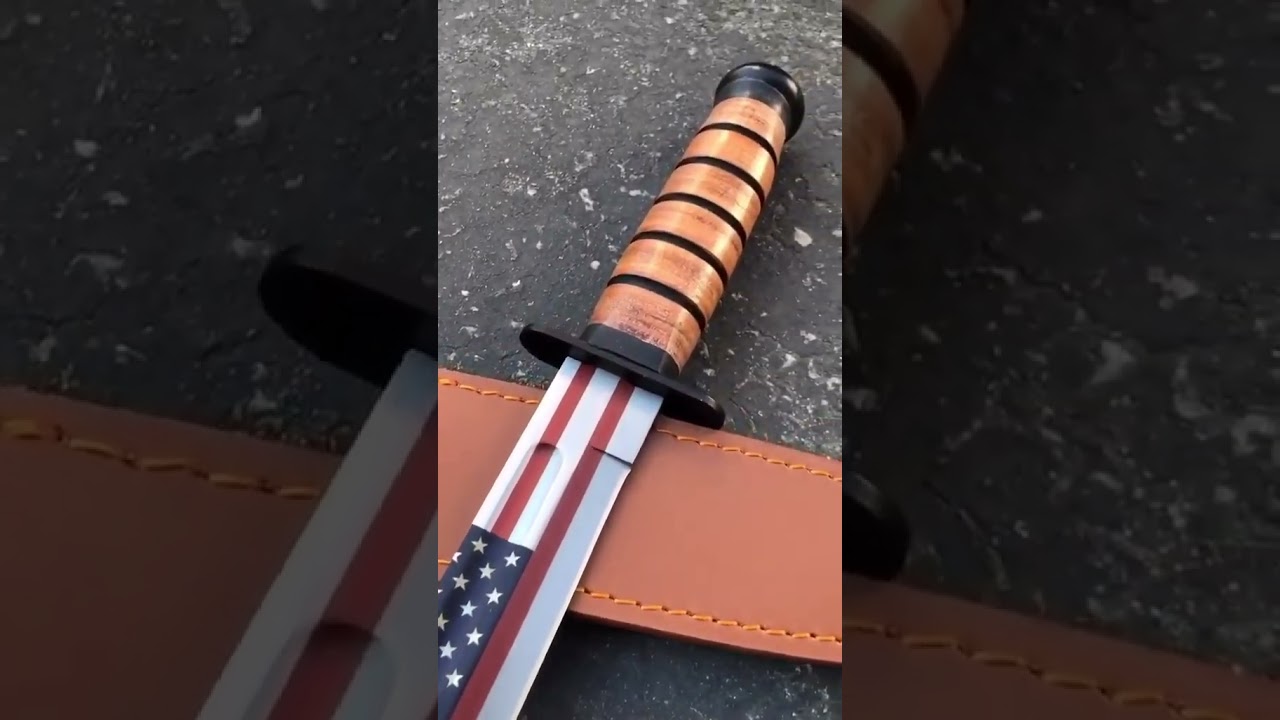 Handmade American flag Bowie knife