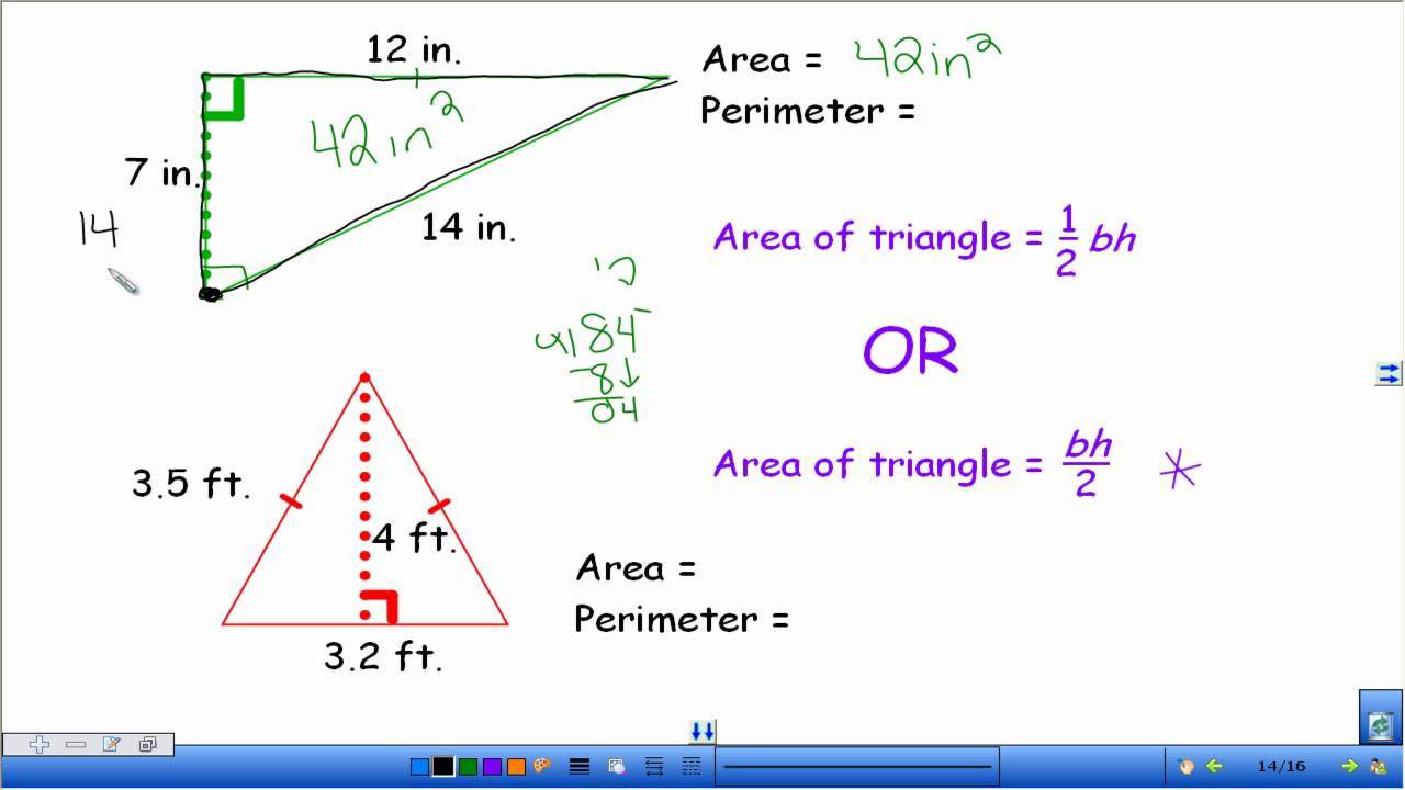 Area and Perimeter of Triangles