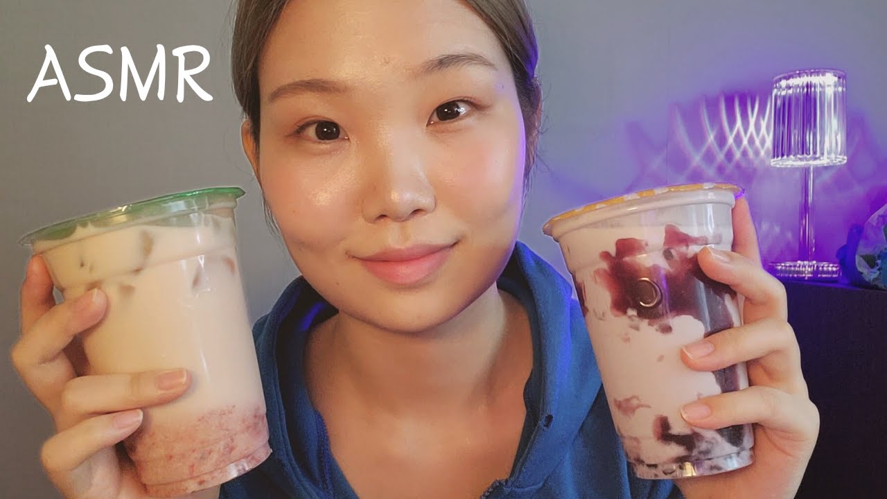 ASMR 수다 +버블티 쫀득 사운드🍹(위스퍼링 tmi와 버블티 이팅)
