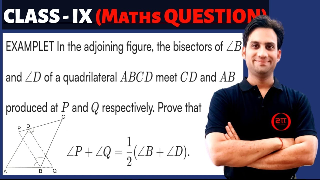 In the adjoining figure, the bisectors of angle B and angle D of a quadrilateral ABCD meet CD and AB