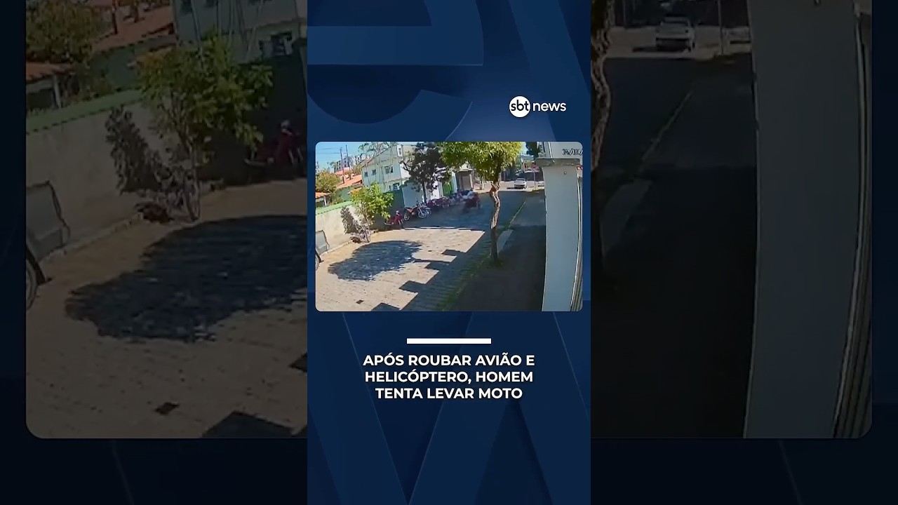 Suspeito de furtar helic&oacute;ptero ataca novamente e tenta levar motocicleta em MG | #SBTNot&iacute;cias