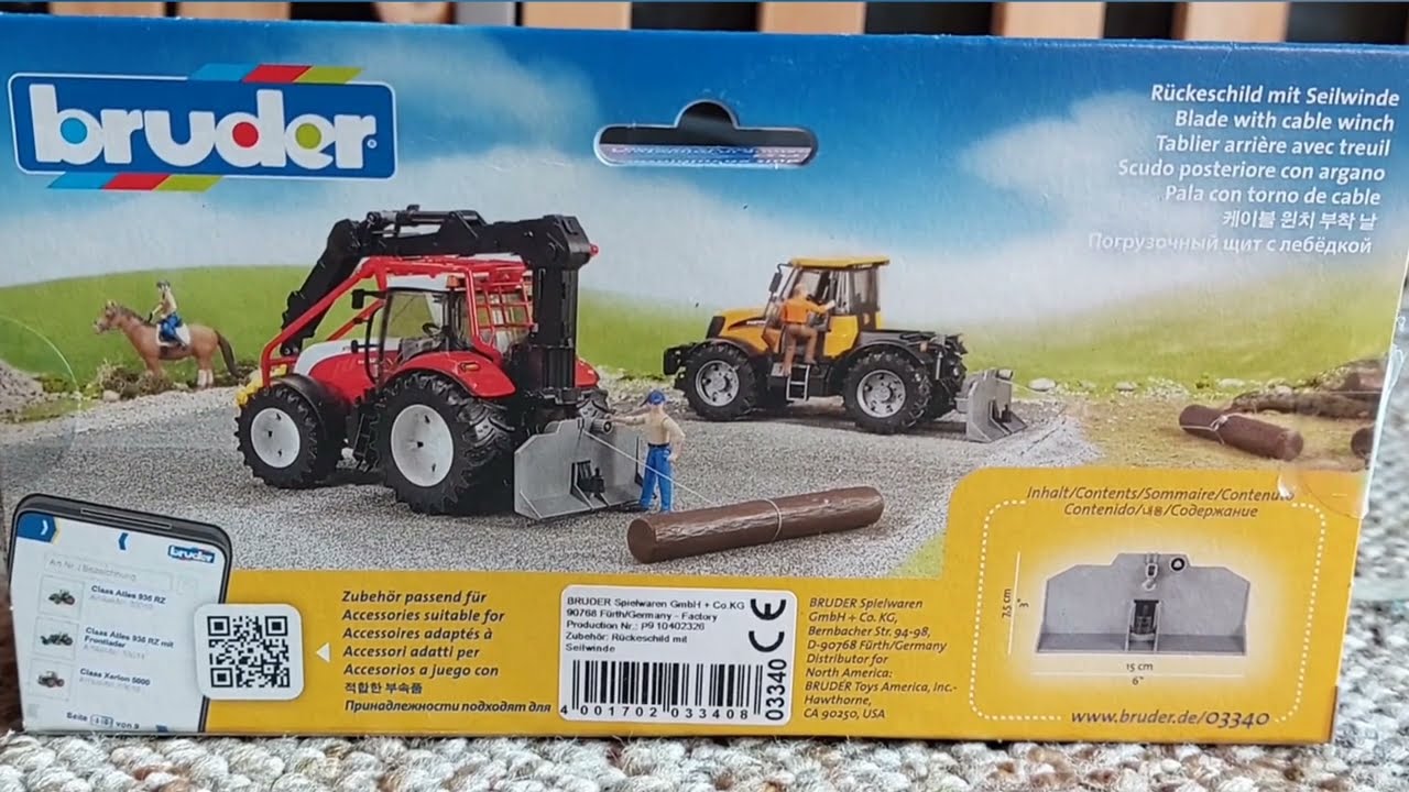 Unboxing BRUDER R&uuml;ckeschild mit Seilwinde