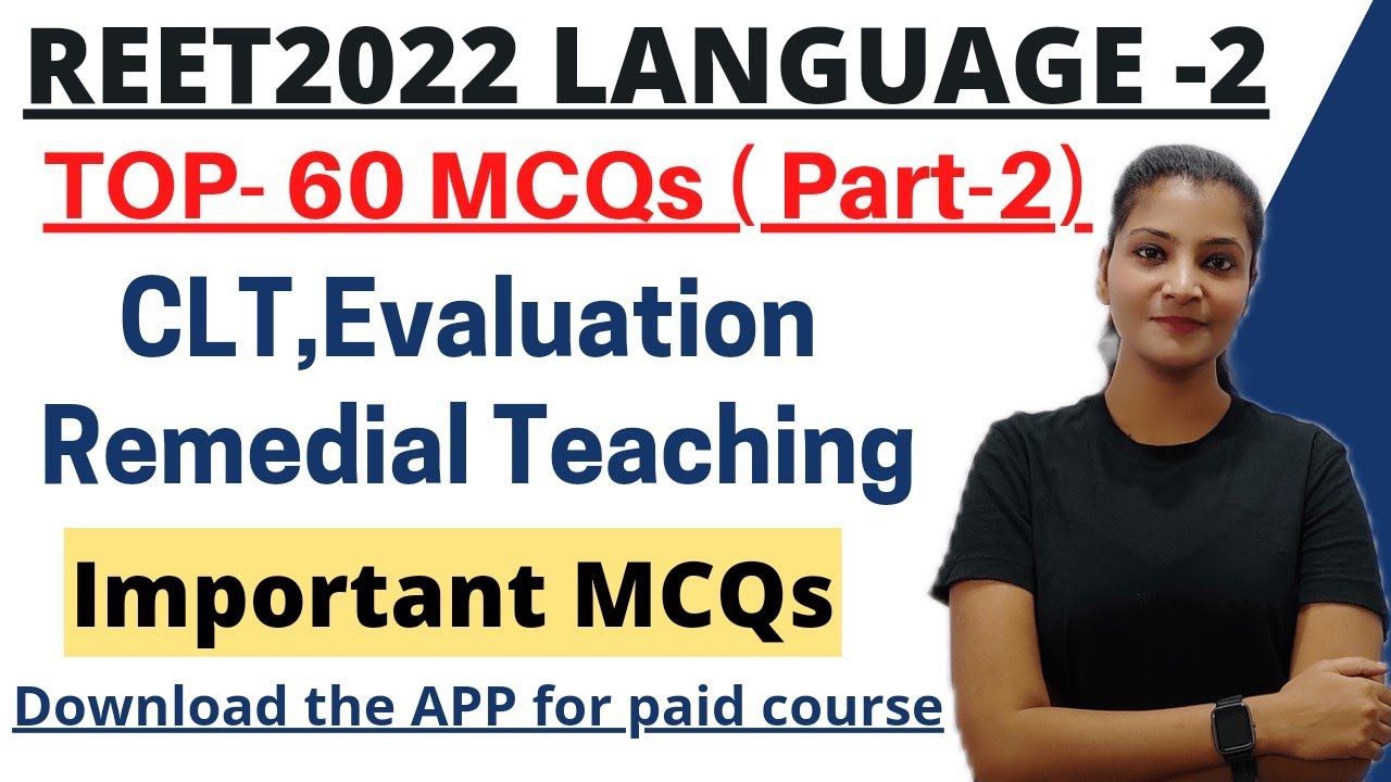 Reet 2022 || REET LANGUAGE 2 practice questions || CLT, Remedial / 60 MCQs part-2 #reet #reet2022