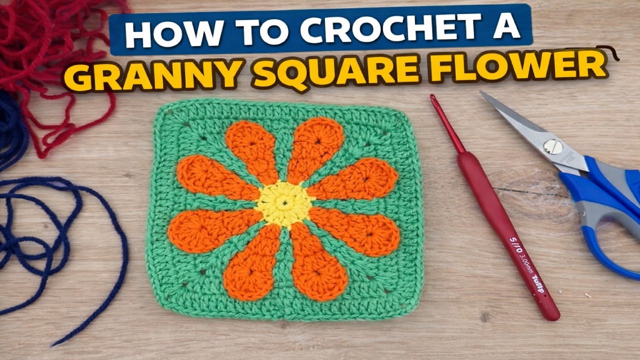 Beautiful Flower Granny Square Crochet Tutorial 🌼 Easy Pattern