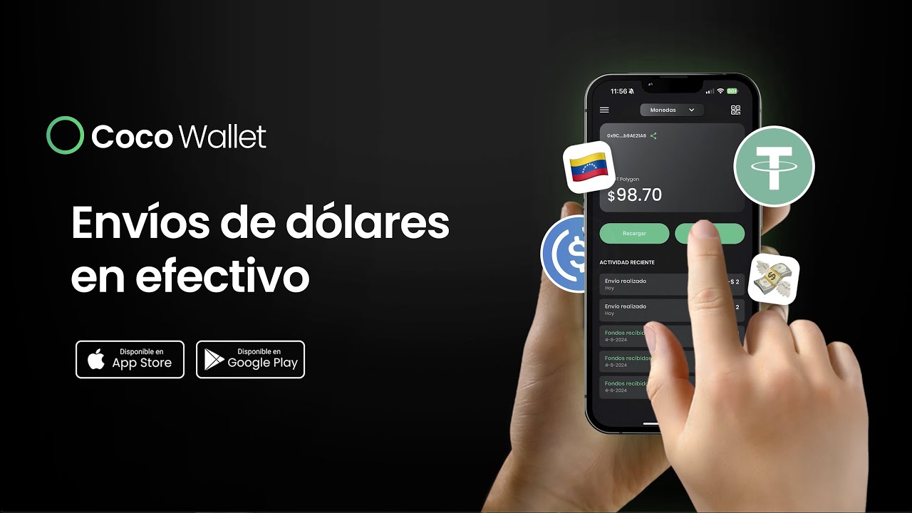 Env&iacute;a d&oacute;lares en efectivo con Coco Wallet