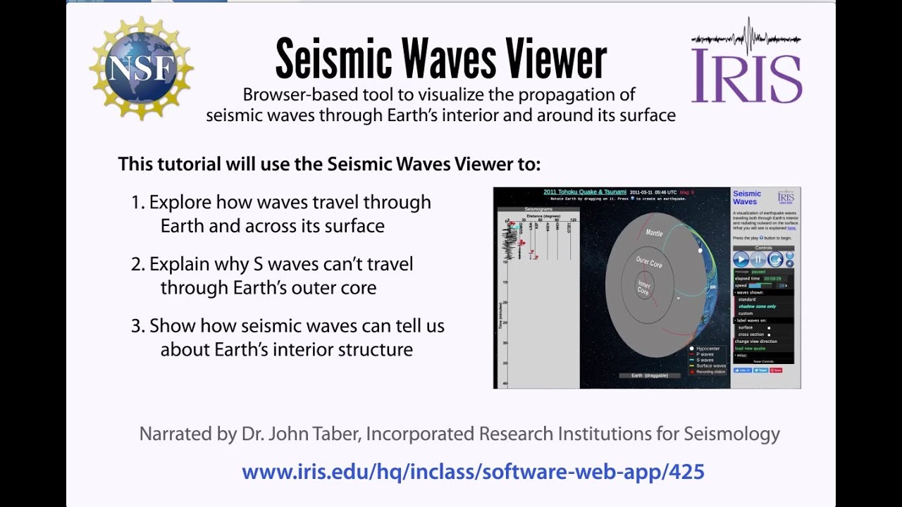Seismic Waves Viewer &mdash; How do seismic waves move across and thru the Earth?  (Tutorial, 2020)