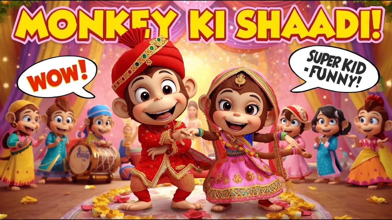&ldquo;Funny Monkey Wedding Story | Jungle Animals Dancing | Kids Short Cartoon&rdquo;