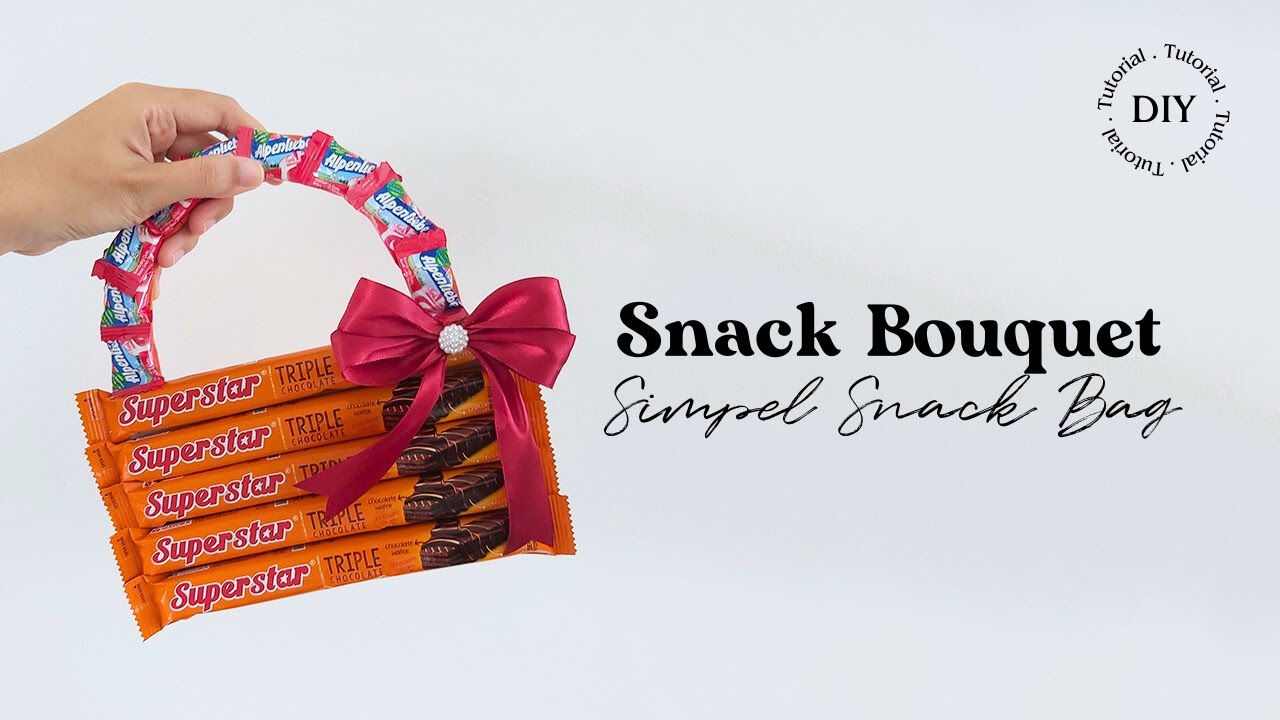 DIY Simpel Buket Snack Bentuk Tas | Snack Bag Bouquet Gift Ideas