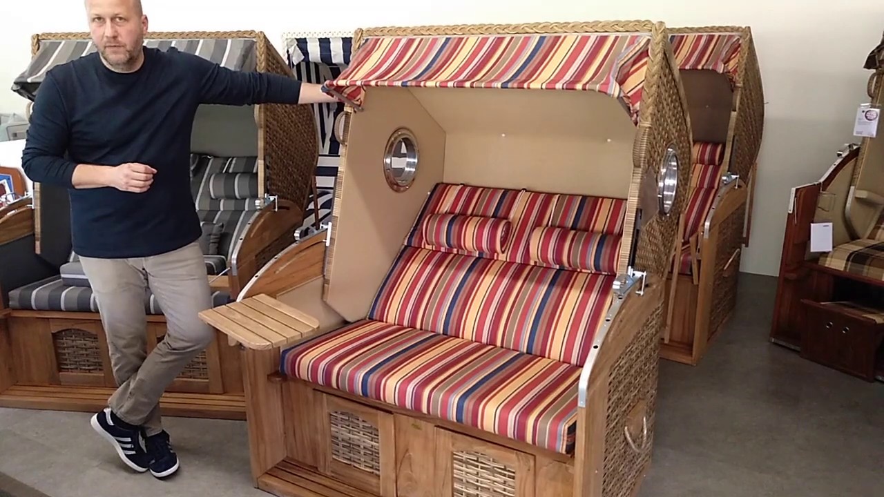 SunnySmart “Rustikal 305 Z Comfort Teak XL” Strandkorb