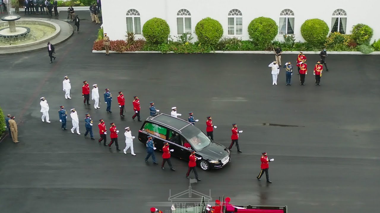 SCENES AT STATE HOUSE AS THE BODY OF FORMER PRESIDENT MWAI KIBAKI ARRIVES!!