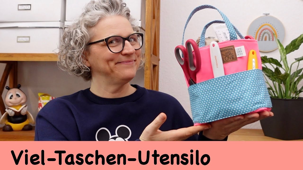 Viel-Taschen-Utensilo n&auml;hen / kostenloses Schnittmuster