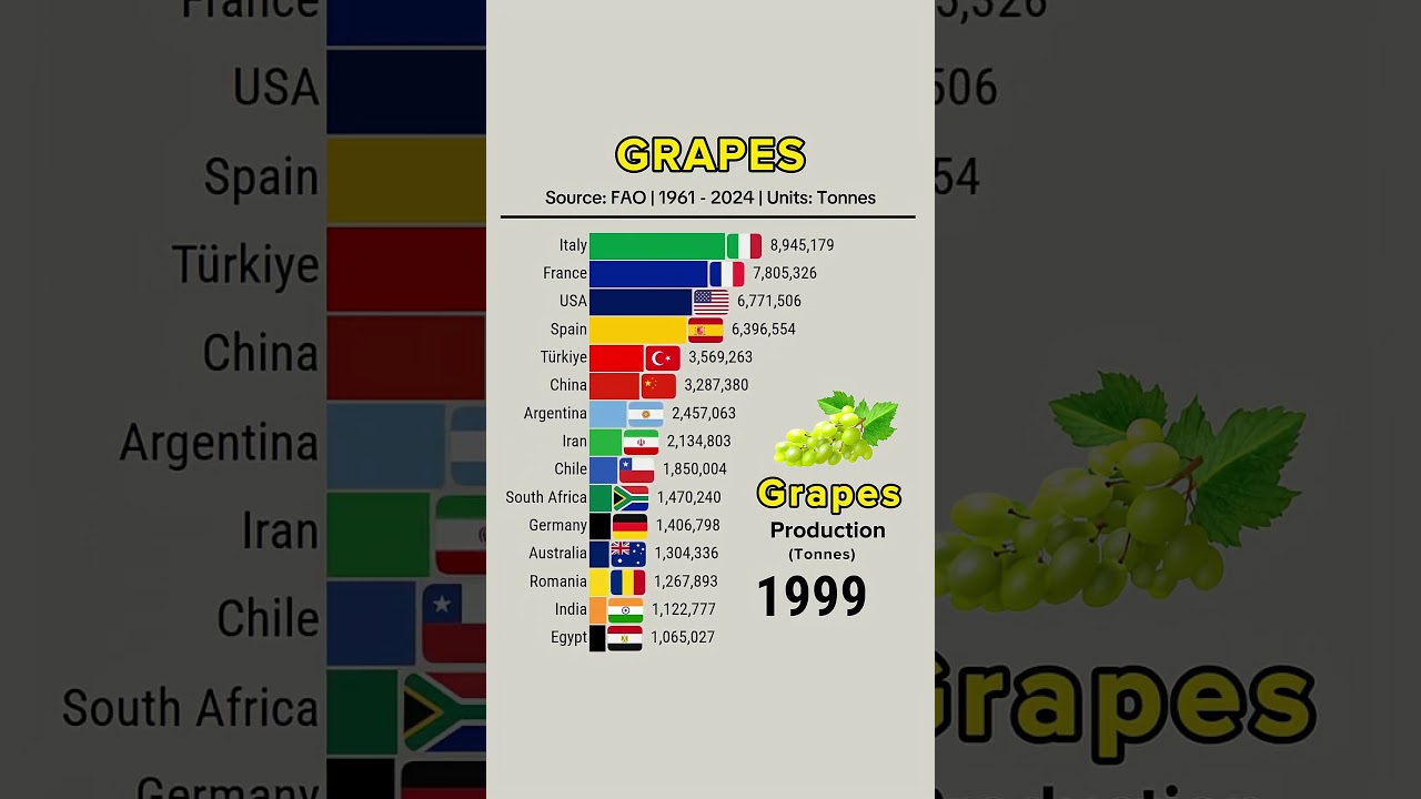 top grapes production countries 