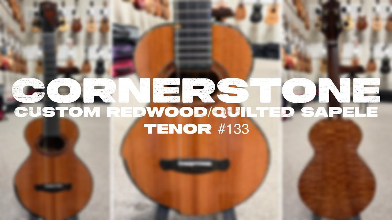 Cornerstone Custom Redwood/Quilted Sapele Tenor Ukulele Demo/Review at Aloha City Ukes. #133