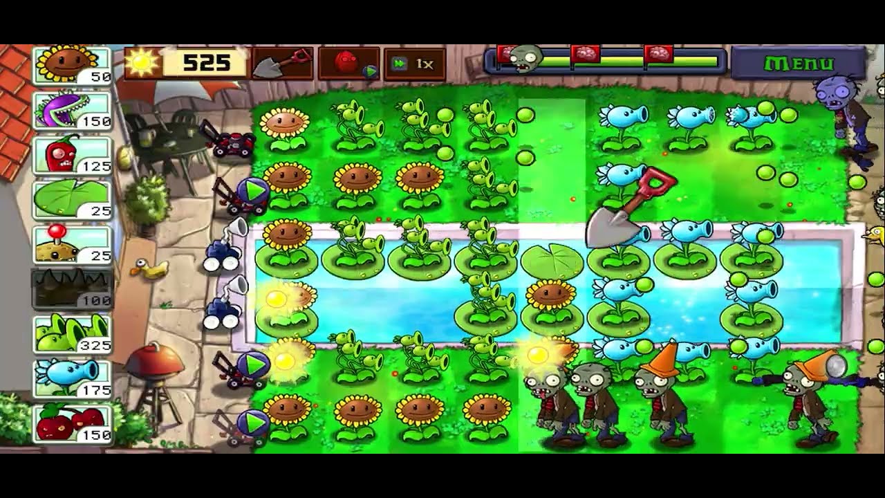 Plants vs. Zombies Adventure 2 (Level - Number Lineup) - Level 3-6 (Pool)