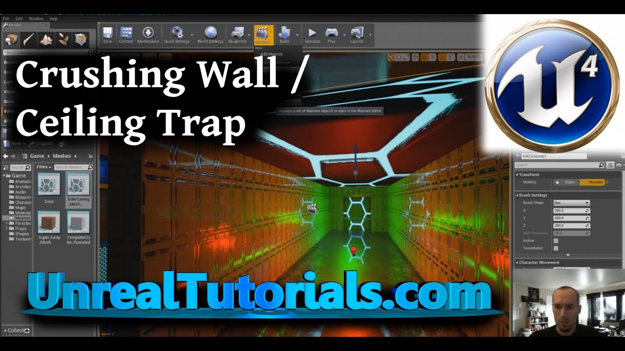 Unreal Engine 4 Tutorial - Crushing Wall / Ceiling Trap