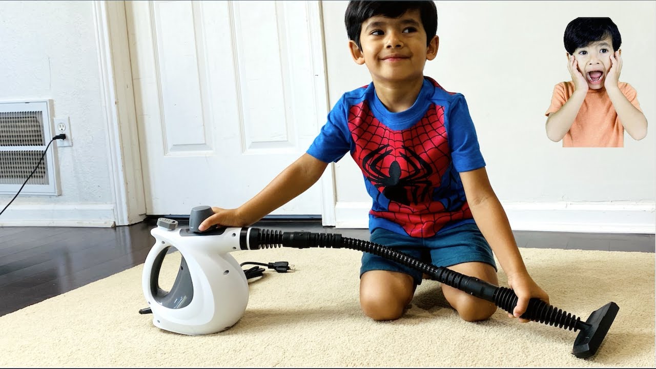 Vacuum Cleaner Kid Learns About Steam Cleaner And How It Works With Zaynn