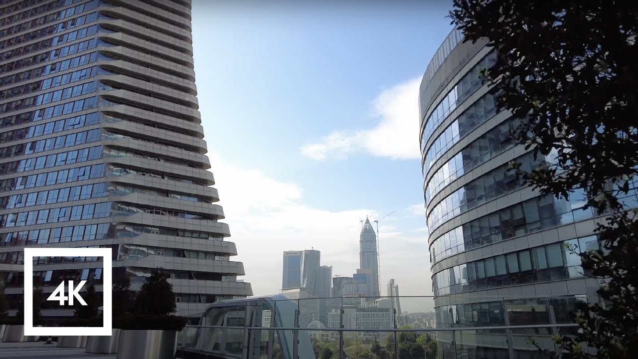 ⁴ᴷ🇹🇷 Ataşehir Metropol Towers | Istanbul, Turkey | Walking Tour | City Sounds 4K