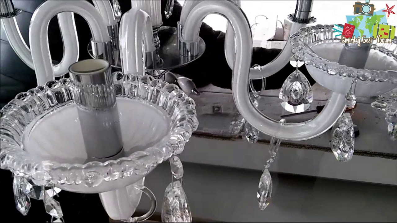 6'lı Cam Kollu Avize Toplama (Çok lambalı Avizeler elektriğe nasıl bağlanır?)