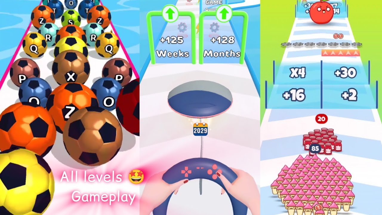 Alphabet Lore A-Z Runner 3D VS Food Runner 3D VS Gaming Console Evolution 3D: All Levels!