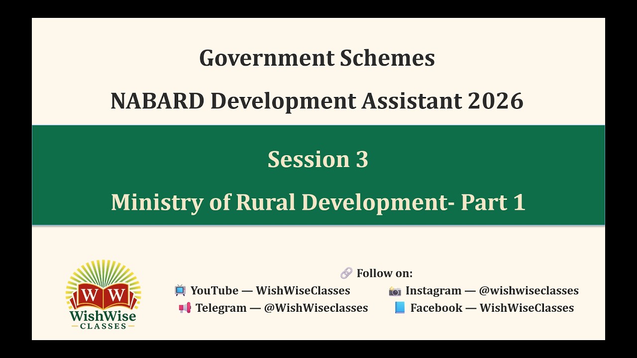 NABARD Development Assistant 2026 | Most Important Government Schemes for Mains | (Part – 3)