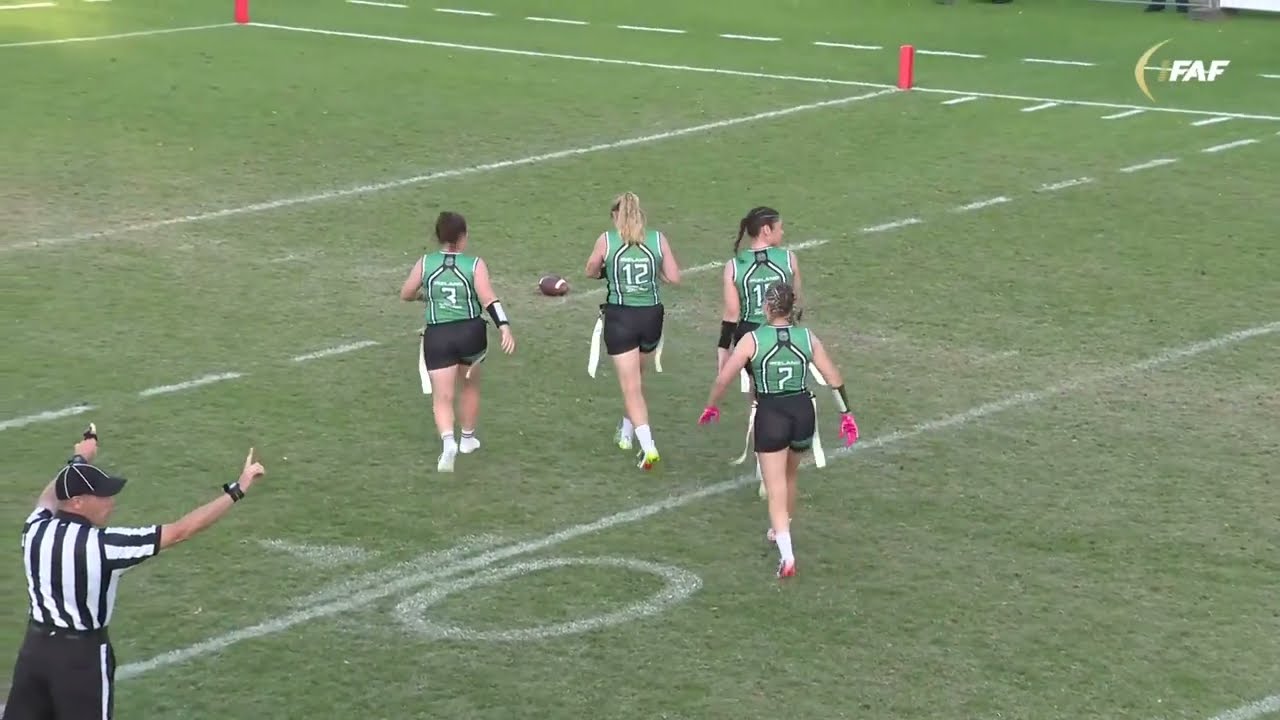 08/28/2024 - 2024 IFAF Flag Football World Cup - Day 2 - Women - USA vs Ireland
