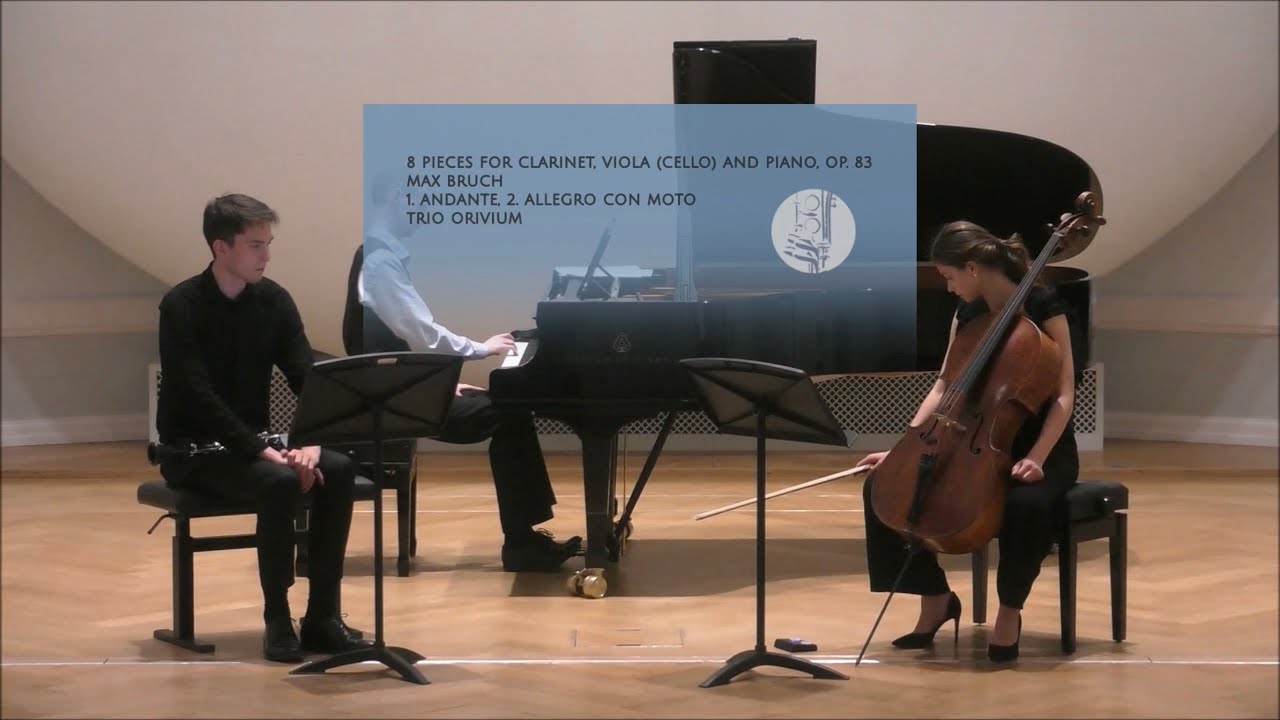 Max Bruch - 8 Pieces, Op. 83 for Clarinet, Viola (Cello) and Piano, 1. Andante, 2. Allegro con moto