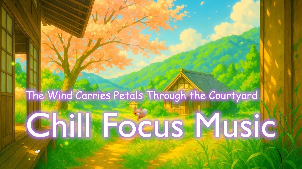 The Wind Carries Petals Through the Courtyard 🌸🍃 | Chill Piano for Focus & Relaxation | 1 Hour