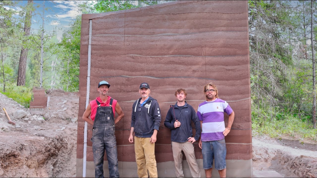 Unveiling our Rammed Earth Sauna Walls