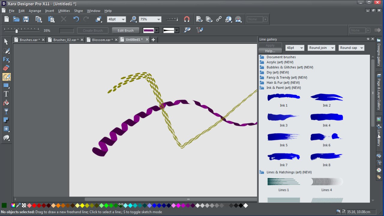 Creating and using brushes in Xara Designer Pro X and Xara Photo & Graphic Designer