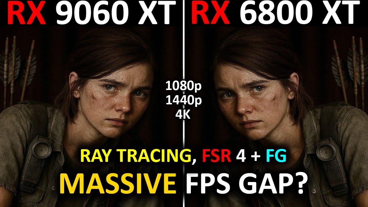 RX 9060 XT против RX 6800 XT | Битва бюджетных и зверских видеокарт! | 1080p, 1440p, 4K | RT + FS...