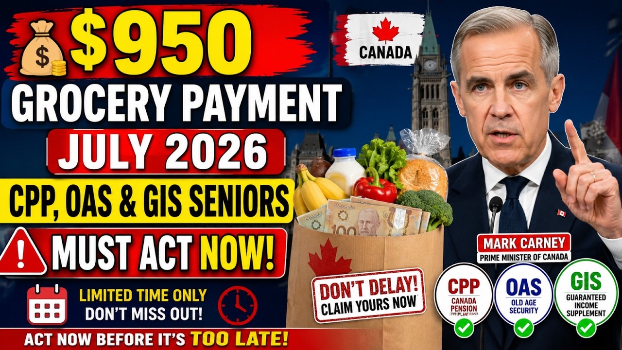 💰 $950 Grocery Payment July 2026: CPP, OAS & GIS Seniors Must Act NOW Before It's Too Late!