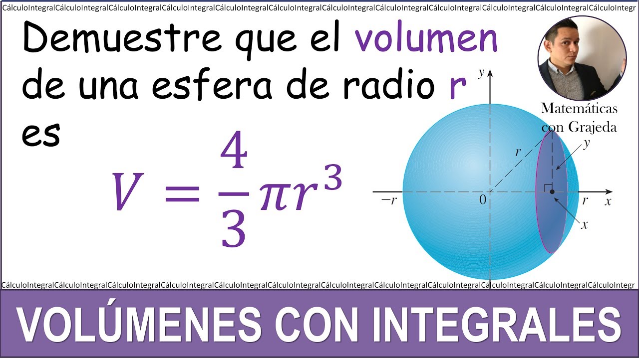 Demostración de la fórmula del volumen para esfera usando integrales. Ejemplo 2