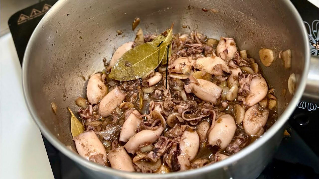Baby Squid in olive oil #cooking 