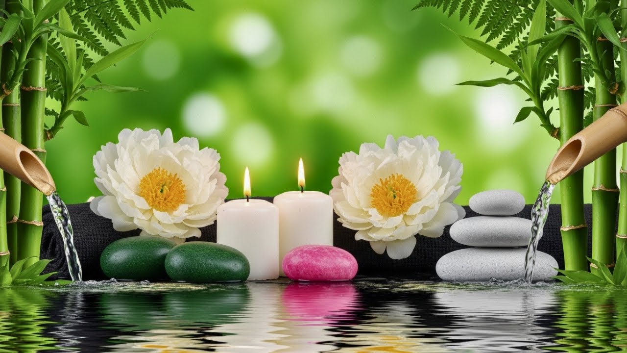 Soothing Spa Piano Music 🌿 Calm Piano, Bamboo Water Fountain & Nature Sounds for Sleep & Relaxation