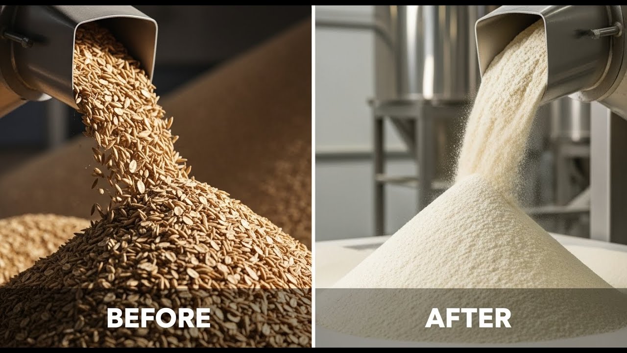 Inside the Modern Factory: Oats to Oat Flour Process (Giant Mill)