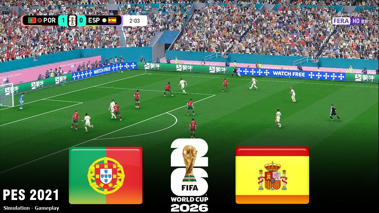 PES 2021 | PORTUGAL vs SPAIN | World Cup 2026 | 06 July 2026 | Live SIMULATION PES 2021 Gameplay