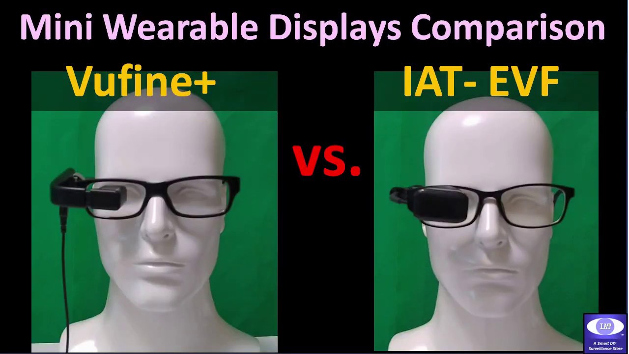 Low cost wearable display glasses comparison:  Vufine +  vs.  IAT-EVF for live streaming application