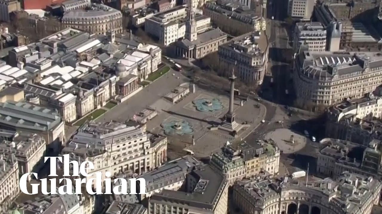 London in coronavirus lockdown: aerial footage shows landmarks deserted