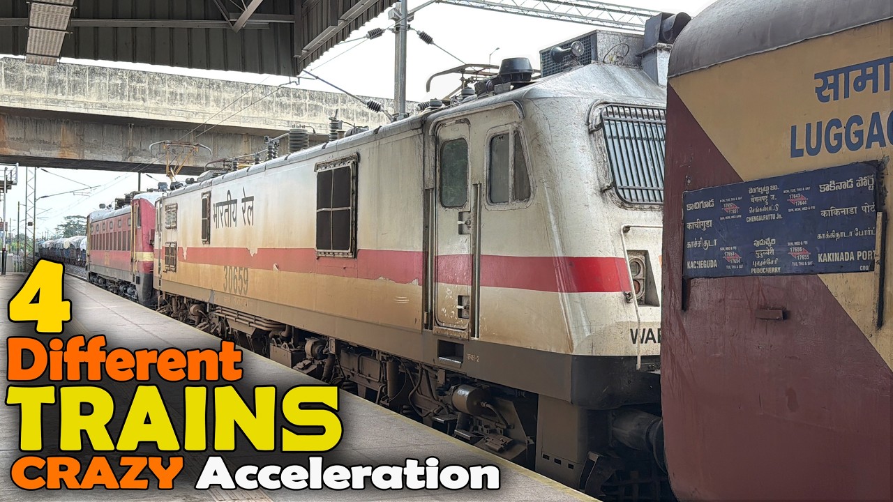 FOUR Different TRAINS Crazy Acceleration | Vande Bharat + Amrit Bharat + SF and Mail Express | I R