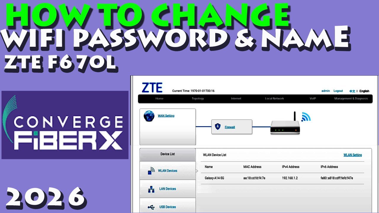 HOW TO CHANGE WIFI PASSWORD & NAME on Converge Router 2026