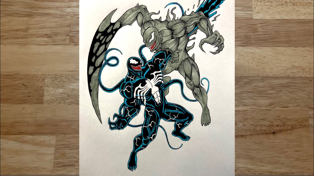 How to draw Venom vs Riot