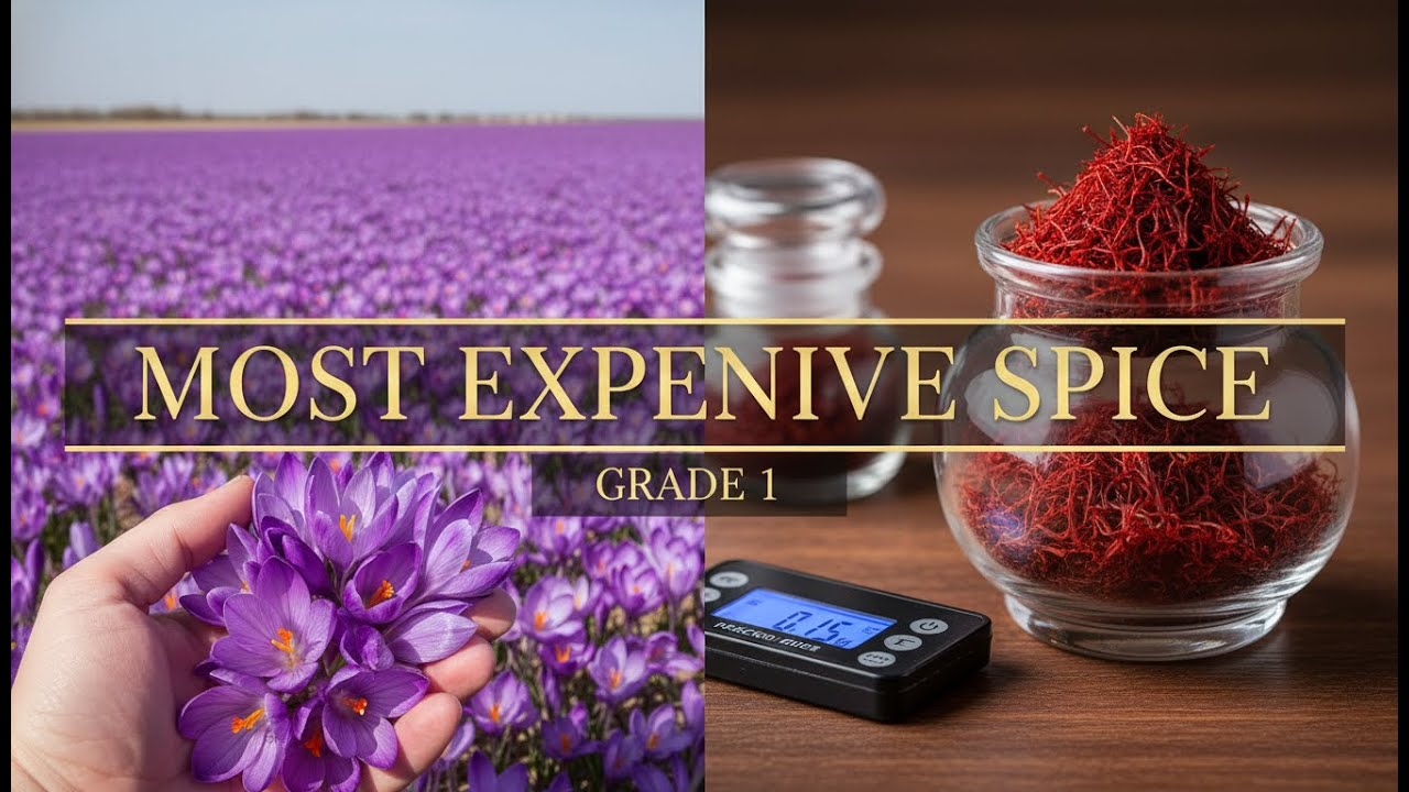 Inside a Saffron Factory: From Crocus Stigma to Culinary Spice Grade 1 (Full Process)