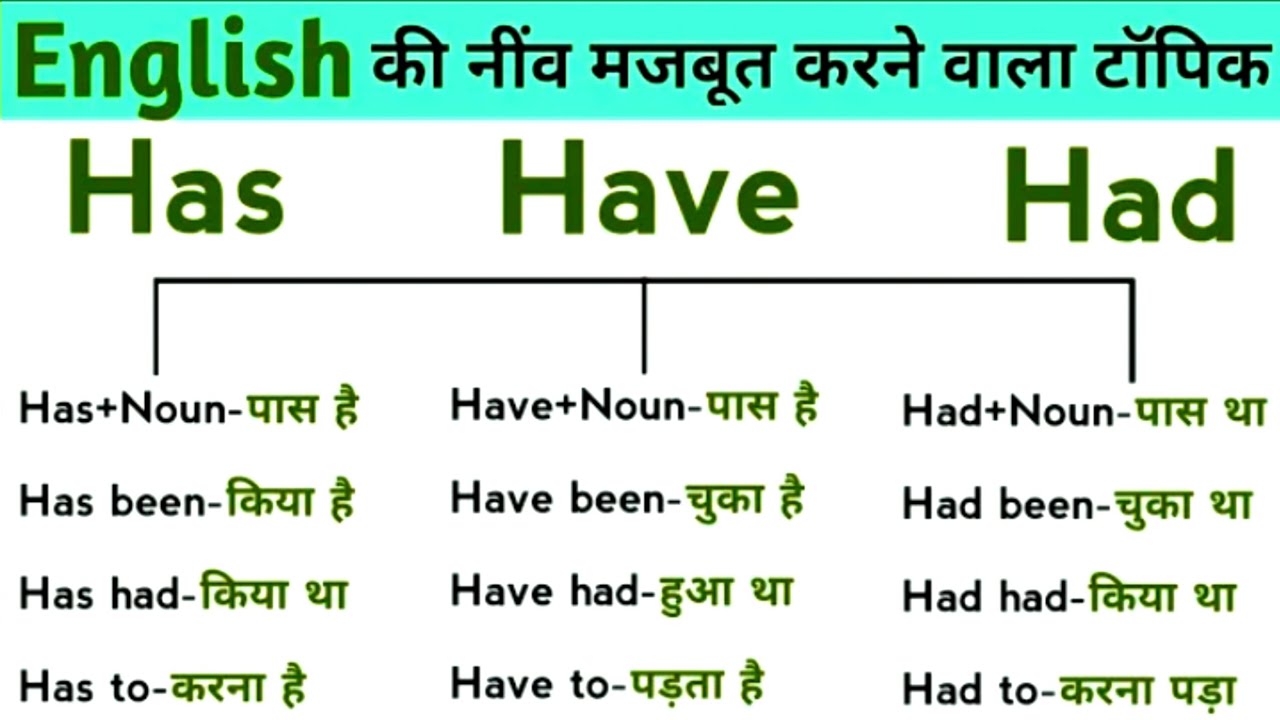 PLAY OF HAVE, HAS, HAD MODAL VERBS IN SPOKEN ENGLISH GRAMMAR!